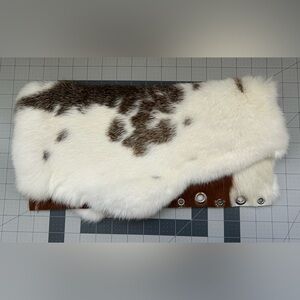 Handmade (by me) cowhide/rabbit fur clutch